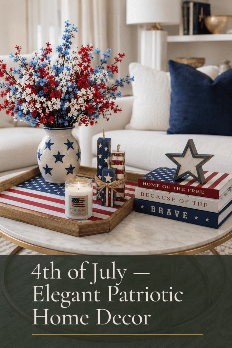 How to Use Red, White, and Blue in a Refined Living Room