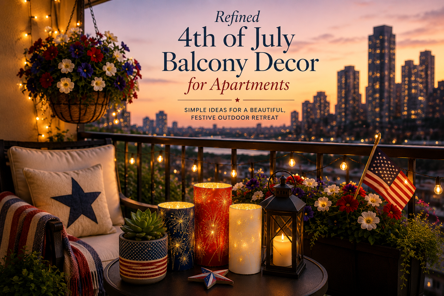 Refined 4th of July Balcony Decor for Apartments
