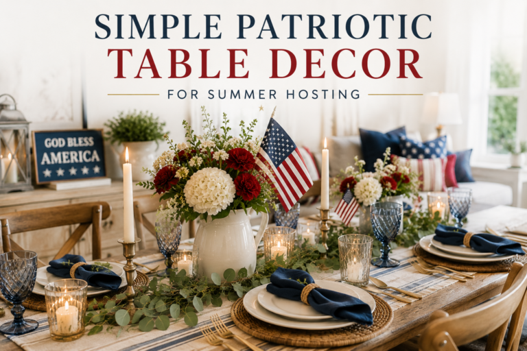 Simple Patriotic Table Decor for Summer Hosting