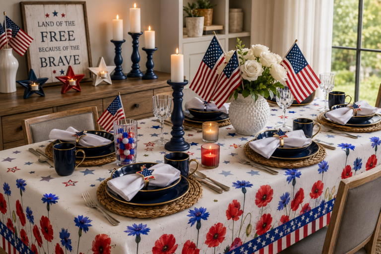 Elegant 4th of July Tablescape for Apartment Entertaining